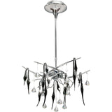 Cygnet 10 Light Crystal & Glass Semi-Flush Ceiling Light – Polished Chrome & Black