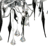 Cygnet 10 Light Crystal & Glass Semi-Flush Ceiling Light – Polished Chrome & Black