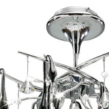 Cygnet 10 Light Crystal & Glass Semi-Flush Ceiling Light – Polished Chrome & Black