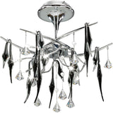 Cygnet 10 Light Crystal & Glass Semi-Flush Ceiling Light – Polished Chrome & Black