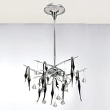 Cygnet 10 Light Crystal & Glass Semi-Flush Ceiling Light – Polished Chrome & Black