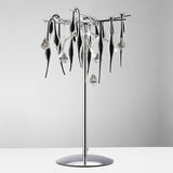 Cygnet 6 Light Crystal Table Lamp - Polished Chrome With Black Glass