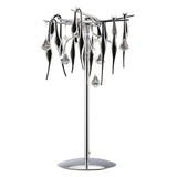 Cygnet 6 Light Crystal Table Lamp - Polished Chrome With Black Glass