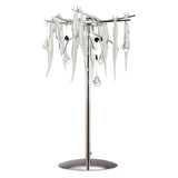Cygnet 6 Light Crystal Table Lamp - Polished Chrome With White Glass