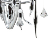 Cygnet 3 Light Black Glass & Crystal Wall Light - Chrome