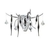 Cygnet 3 Light Black Glass & Crystal Wall Light - Chrome