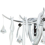Cygnet 3 Light White Glass & Crystal Wall Light - Chrome
