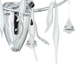 Cygnet 3 Light White Glass & Crystal Wall Light - Chrome