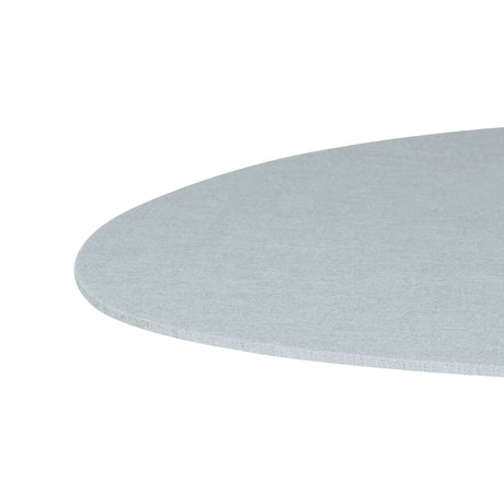 Dahej Placemat in light grey, a flat pebble-shaped mat with smooth curved edges and a textured woven finish, shown close-up on a white background.