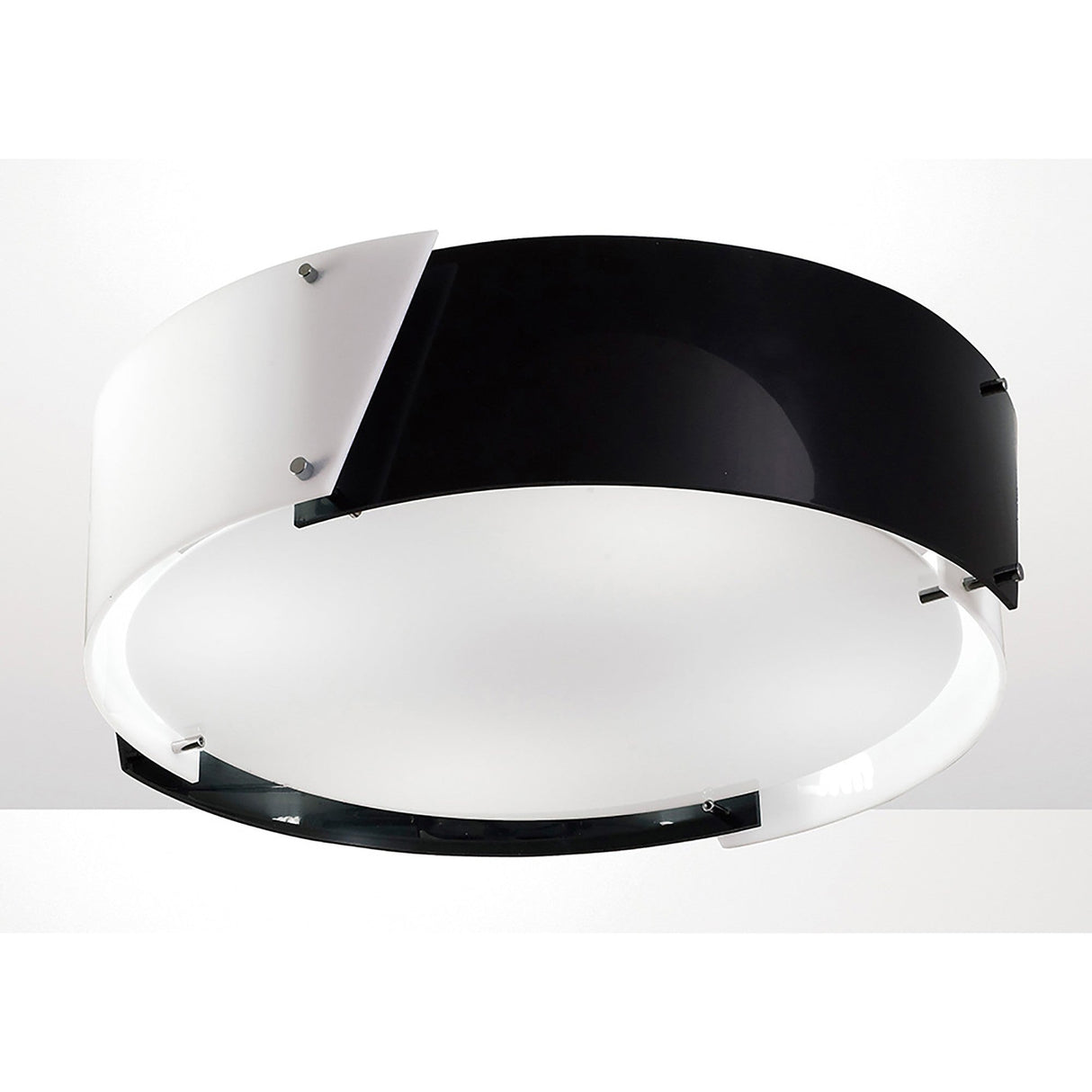 Dakota Small 4 Light Flush Ceiling Light - Black & White