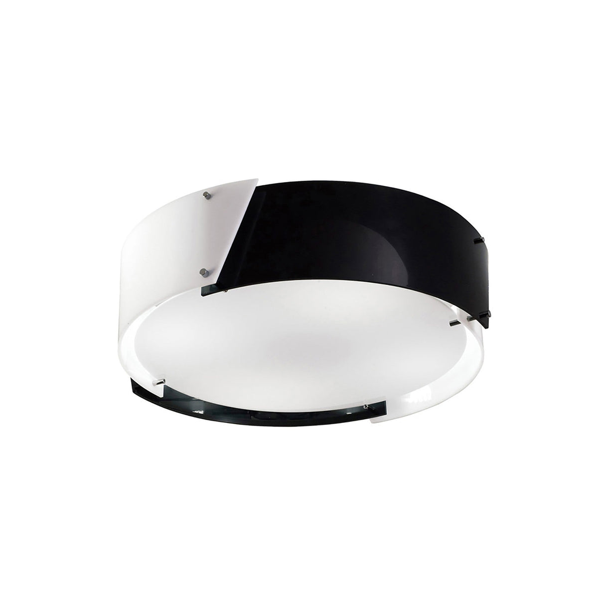 Dakota Small 4 Light Flush Ceiling Light - Black & White