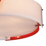 Dakota Large 4 Light Flush Ceiling Light - Red & White
