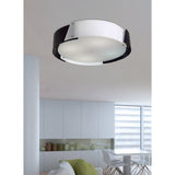 Dakota Large 4 Light Flush Ceiling Light - Black & White