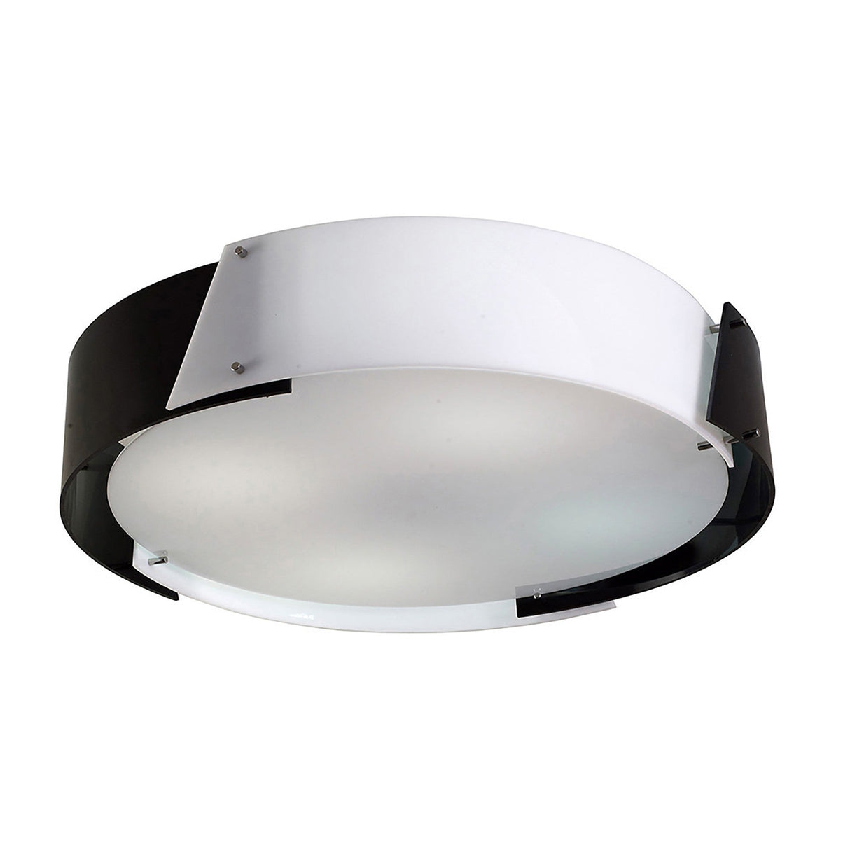 Dakota Large 4 Light Flush Ceiling Light - Black & White