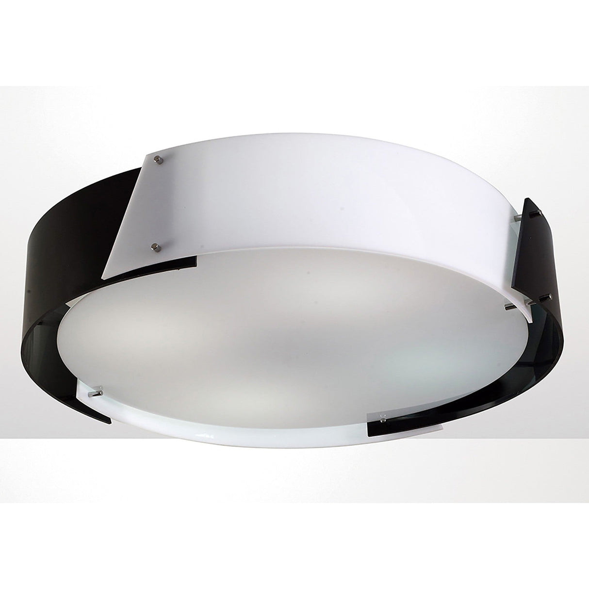 Dakota Large 4 Light Flush Ceiling Light - Black & White