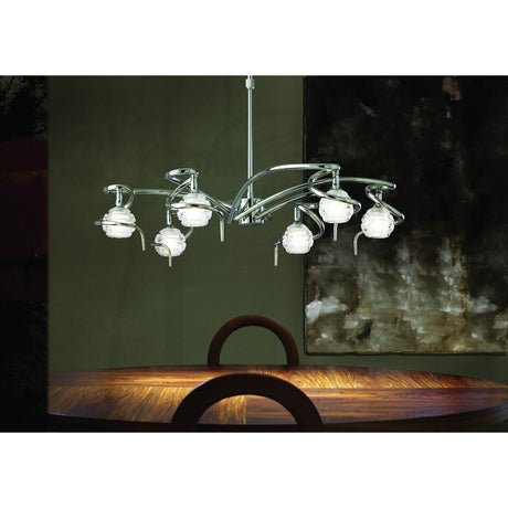 Dali 70cm Telescopic 6 Light Chandelier/Semi-Flush - Polished Chrome
