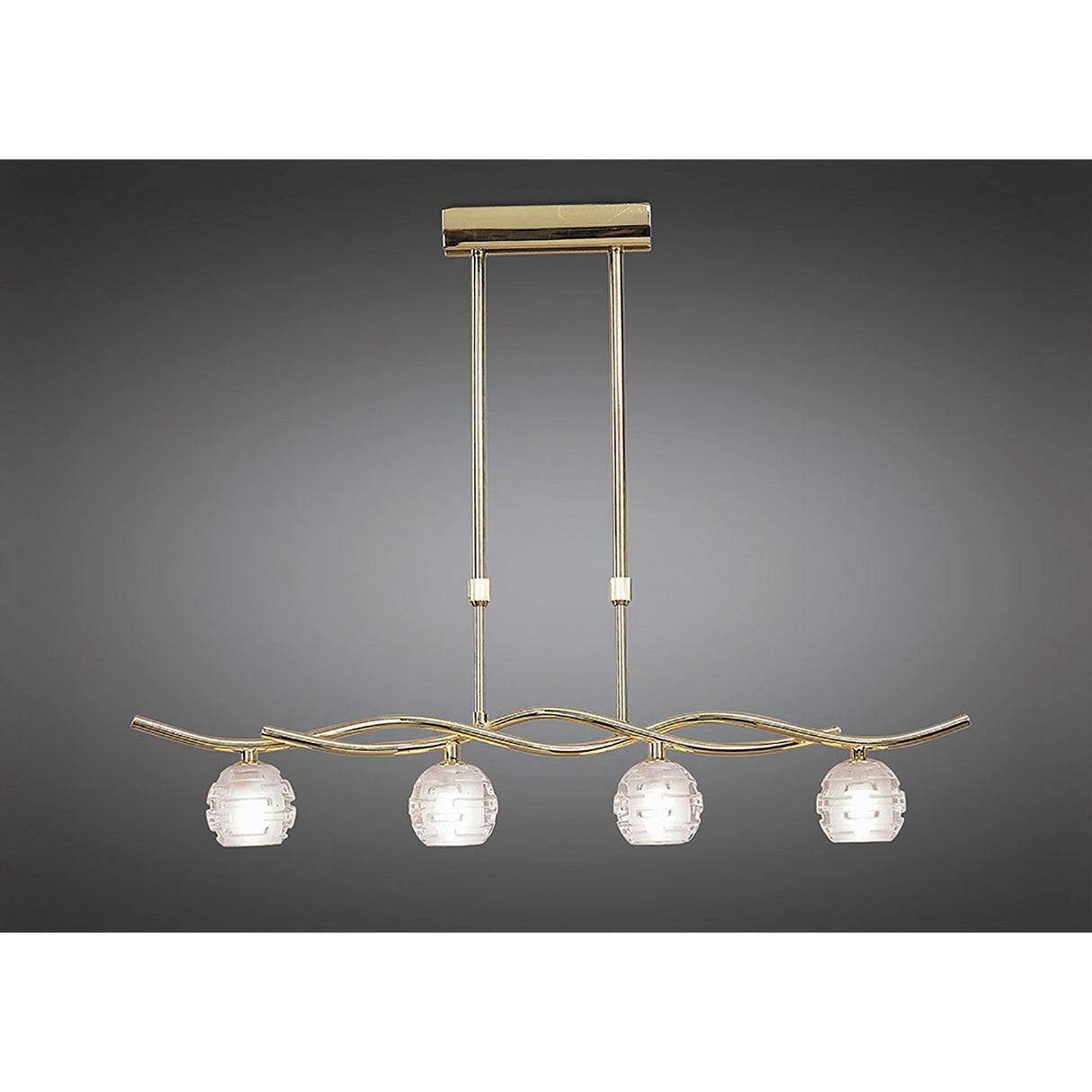 Dali Telescopic 4 Light Suspension Light/Semi-Flush - Polished Brass