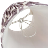 Interior view of Endon Daneton 16cm tapered lamp shade in pearl grey, showing pleated zigzag faux silk, white lining and candle clip fitting.