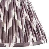 Endon Daneton 30cm tapered lamp shade in pearl grey pleated faux silk with a white and grey zigzag print and taped edge detailing.