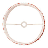 Endon Daneton 35cm apricot orange tapered lamp shade, top-down view showing white inner lining, reversible gimbal fitting and taped edges.