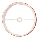 Endon Daneton 40cm tapered lamp shade viewed from above, showing the white inner lining, reversible gimbal fitting and apricot orange zigzag trim.