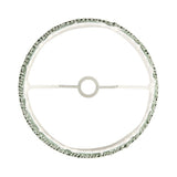 Endon Daneton 40cm tapered lamp shade in Cotswold green pleated faux silk, shown from above with reversible gimbal fitting on a white background.