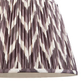 Endon Daneton 40cm tapered lamp shade in pearl grey pleated faux silk with a white and grey zigzag print and taped edge detailing.
