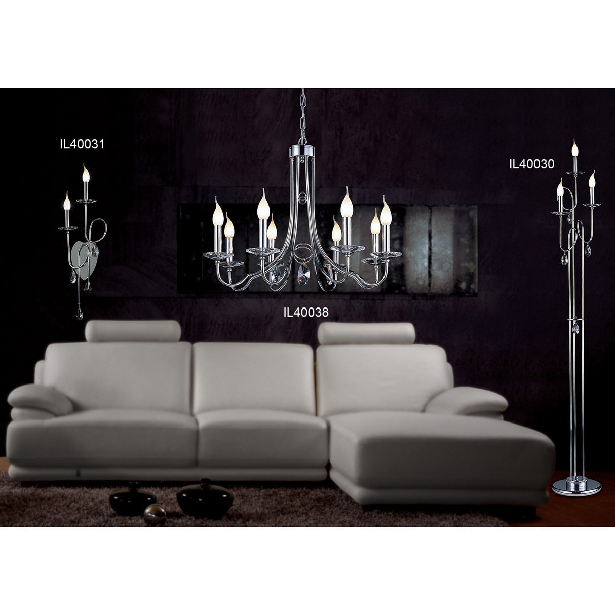 Danya 69cm Round 8 Light Crystal Chandelier - Polished Chrome