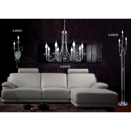 Danya 69cm Round 8 Light Crystal Chandelier - Polished Chrome