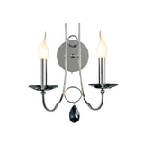 Danya 2 Light Crystal Wall Light - Polished Chrome
