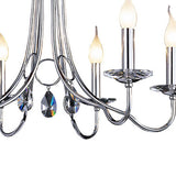 Danya 67cm Round 6 Light Crystal Chandelier - Polished Chrome