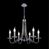 Danya 67cm Round 6 Light Crystal Chandelier - Polished Chrome