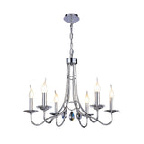 Danya 67cm Round 6 Light Crystal Chandelier - Polished Chrome