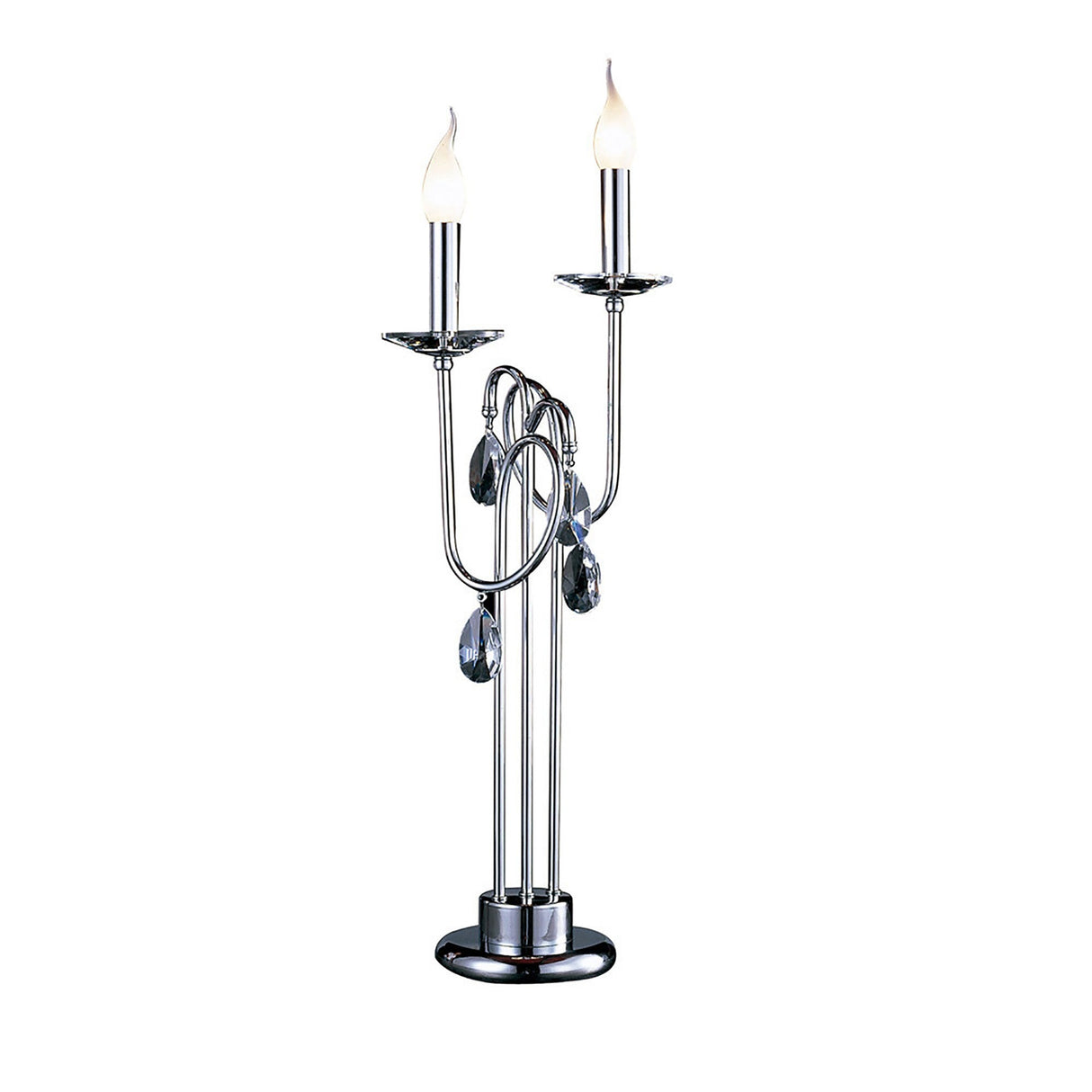 Danya 2 Light Crystal Table Lamp - Polished Chrome
