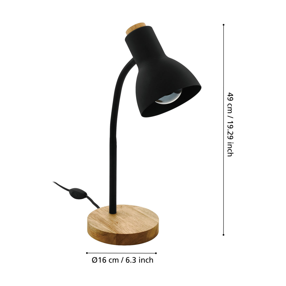 Dasessa Table Lamp - Black & Brown