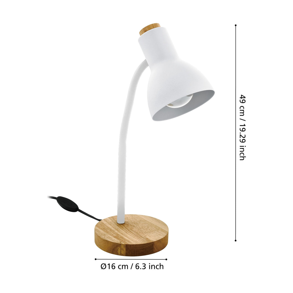 Dasessa Table Lamp - White & Brown