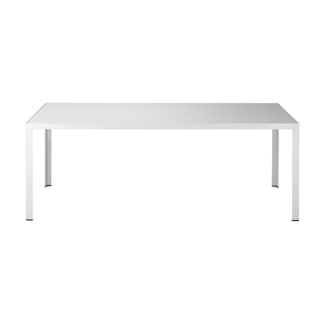 Dats Aluminium Outdoor Dining Table with white powder-coated frame, rectangular top, and four straight legs, shown on a plain white background.