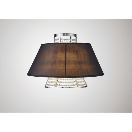 Davina 2 Light Crystal Wall Light - Chrome With Black Shade