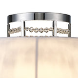 Davina 2 Light Crystal Wall Light - Chrome With White Shade