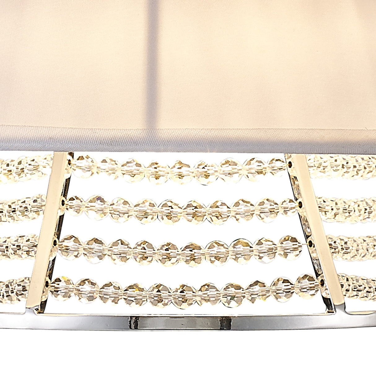 Davina 2 Light Crystal Wall Light - Chrome With White Shade