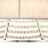 Davina 2 Light Crystal Wall Light - Chrome With White Shade