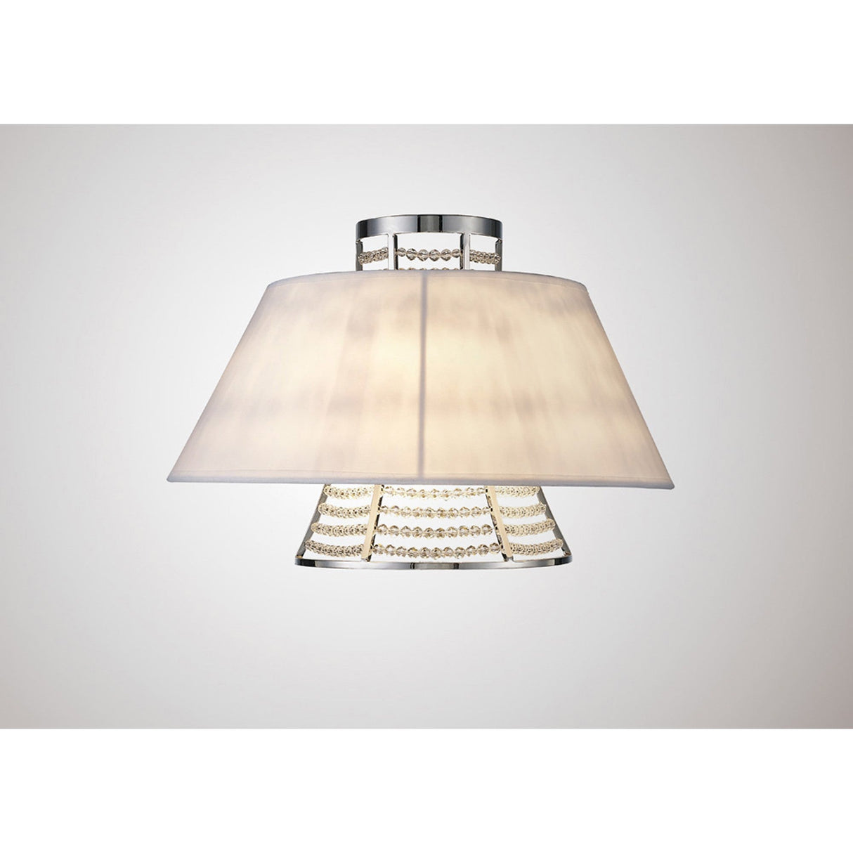 Davina 2 Light Crystal Wall Light - Chrome With White Shade