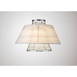 Davina 2 Light Crystal Wall Light - Chrome With White Shade