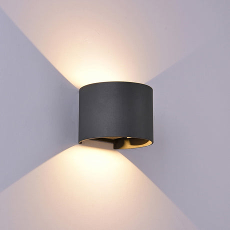 Davos Round Outdoor LED Wall Light 6W 3000K - Anthracite