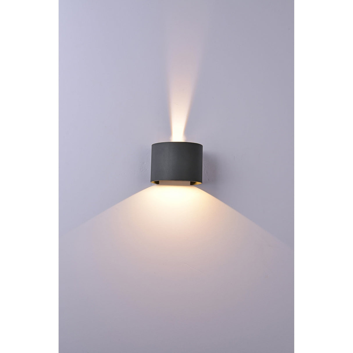 Davos Round Outdoor LED Wall Light 6W 3000K - Anthracite