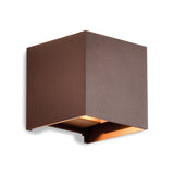 Davos Square Outdoor LED Wall Light 6W 3000K - Brown