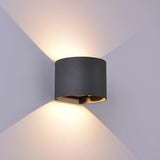 Davos Round Outdoor LED Wall Light 6W 4000K - Anthracite