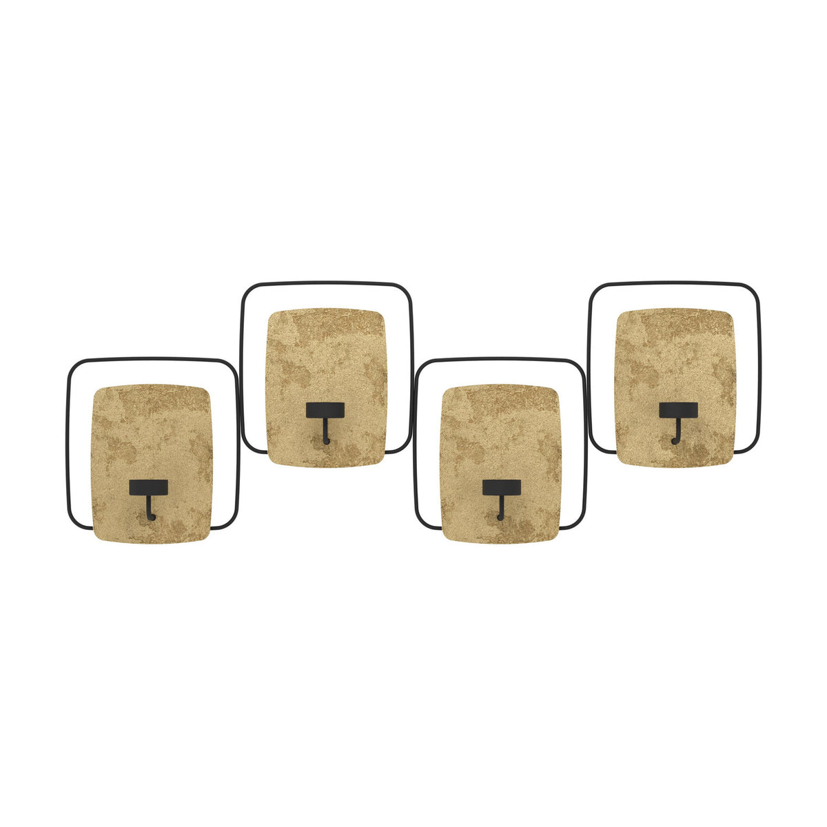 Dehak Metal Wall Candle Holder 34.5cm - Black & Gold