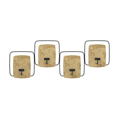 Dehak Metal Wall Candle Holder 34.5cm - Black & Gold