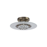 Delmar 4 Light Round Glass/Crystal Flush Ceiling Light - Antique Brass
